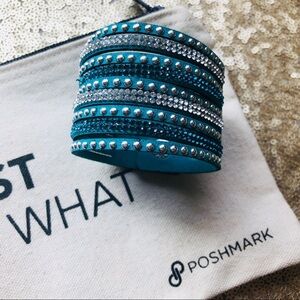 Single Wrap Teal Bracelet Faux Leather